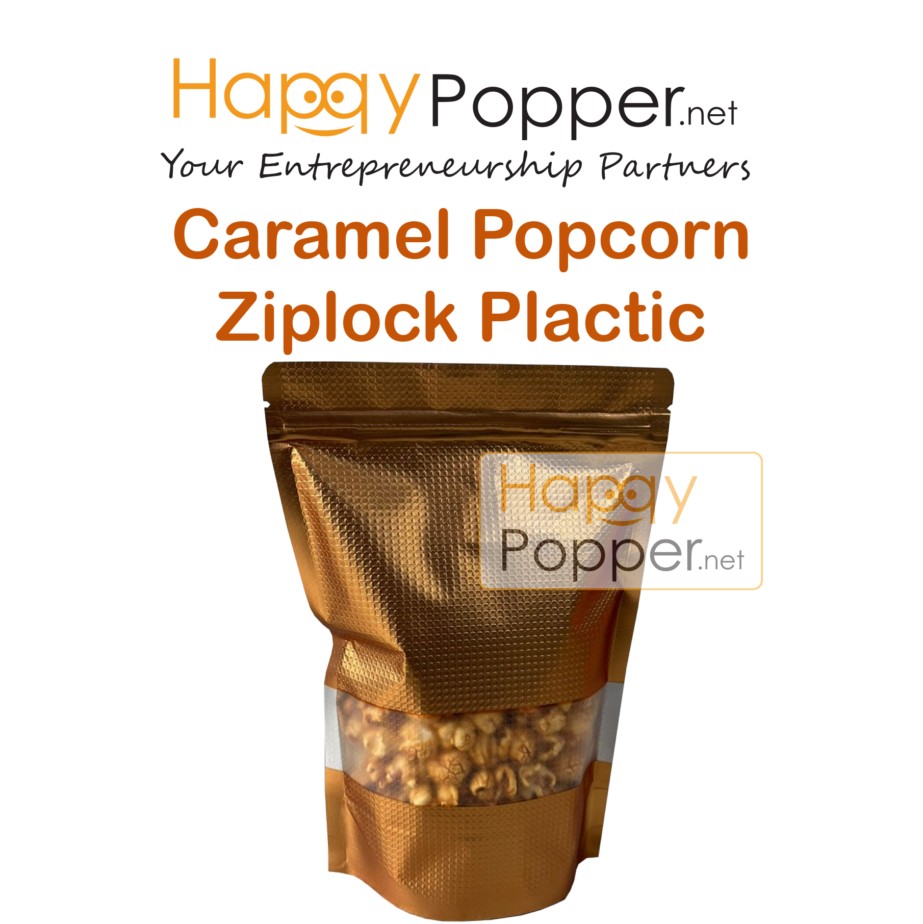 Popcorn Ready Made ( Caramel ) Ziplock Plastic PCR0026 现成焦糖爆米花袋装